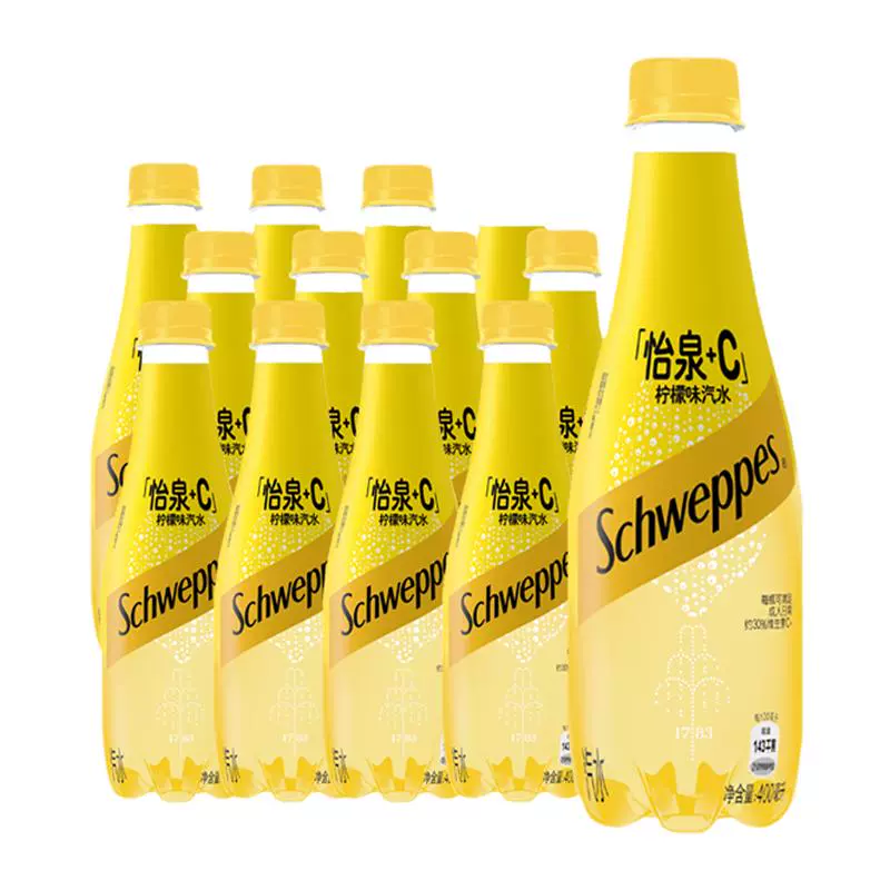 Schweppes 怡泉 +C柠檬味400ml*12瓶汽水饮料整箱 ￥21.9