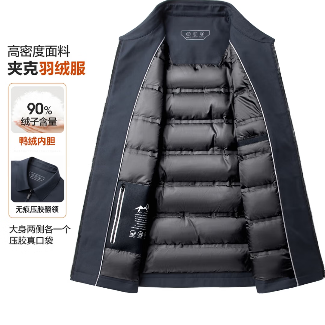 PLUS会员：雅鹿 90绒 行政夹克羽绒服 蓝色 138.88元