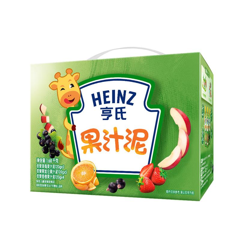 88VIP：Heinz 亨氏 宝宝水果泥 120g*14袋 礼盒装 56.92元包邮