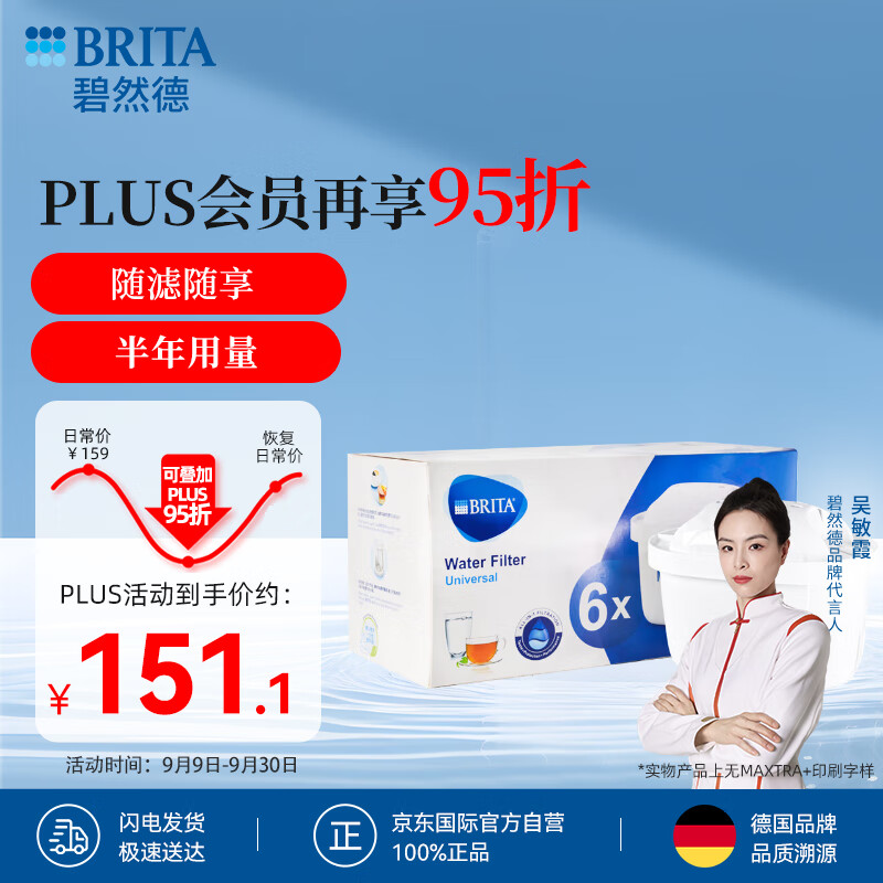 BRITA 碧然德 家用滤水壶 净水壶滤芯 Maxtra 多效滤芯 6枚装 ￥159