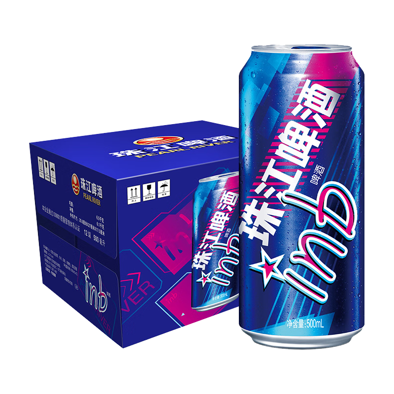 珠江啤酒 8°P 500ml*12听 19.9元