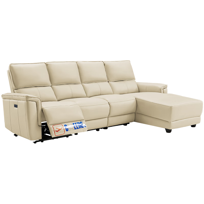 芝华仕头等舱简约现代电动功能沙发真皮小户型50199奶油白右脚位 6299元
