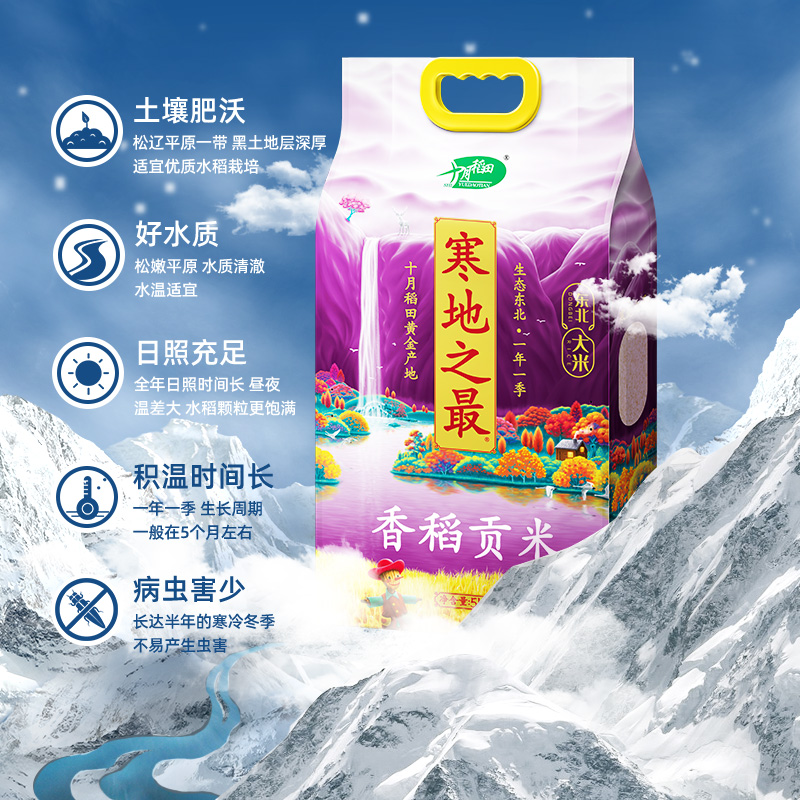 十月稻田 SHI YUE DAO TIAN 寒地之最 香稻贡米 5kg*2 41.25元（需用券）