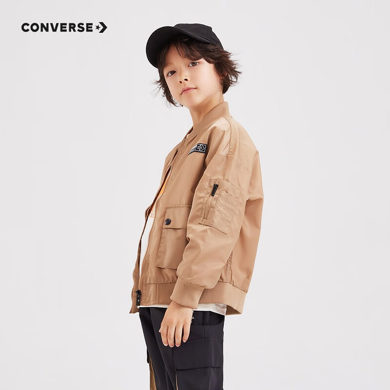 Converse匡威 大童潮牌夹克 工装男长袖上衣 咖啡棕 71元（需领券）