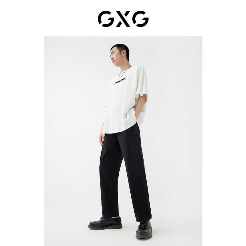GXG 奥莱 22年男装春季浪漫格调系列抽绳休闲直筒长裤 90元