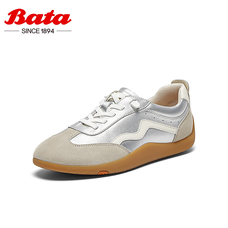 Bata 拔佳 女子羊皮德训鞋 ALI24CM4 银灰 369元（需用券）