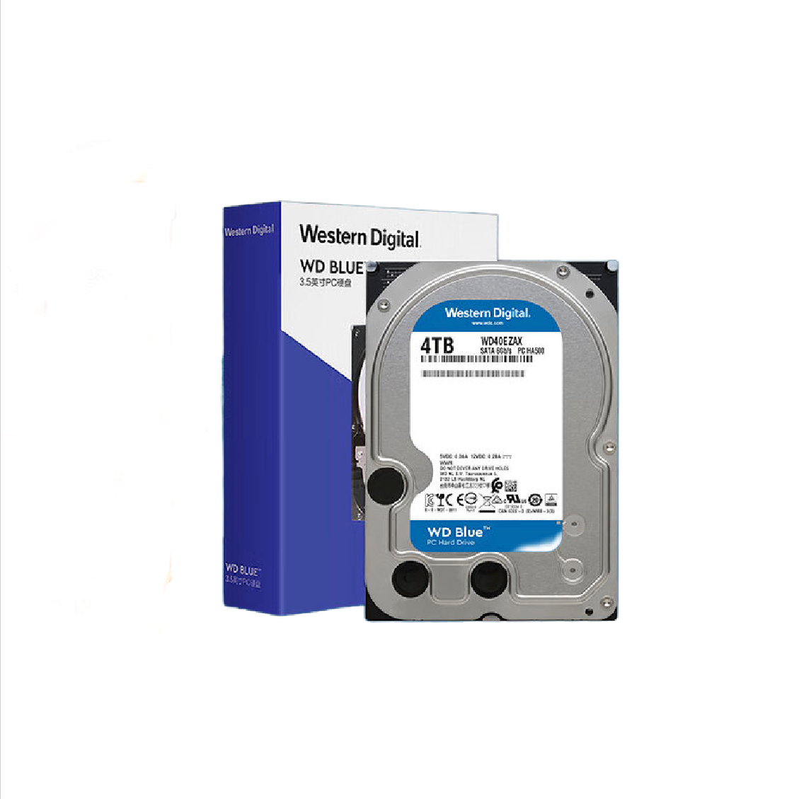 西部数据 台式机硬盘 WD Blue 西数蓝盘 4TB 5400转 256MB SATA 3.5英寸CMR垂直技术DIY