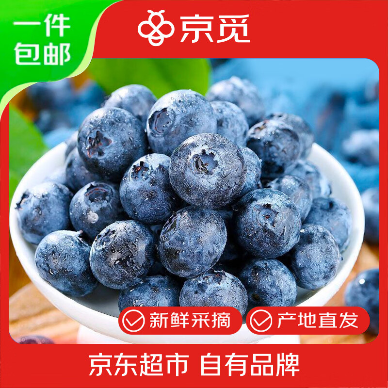 京觅 云南高山蓝莓 中果100g*12盒单果15mm+ 生鲜水果 源头直发 53.9元