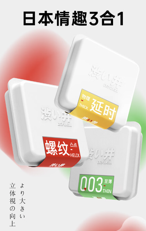 DRYWELL 涩井 情趣三合一 003安全套 18片装