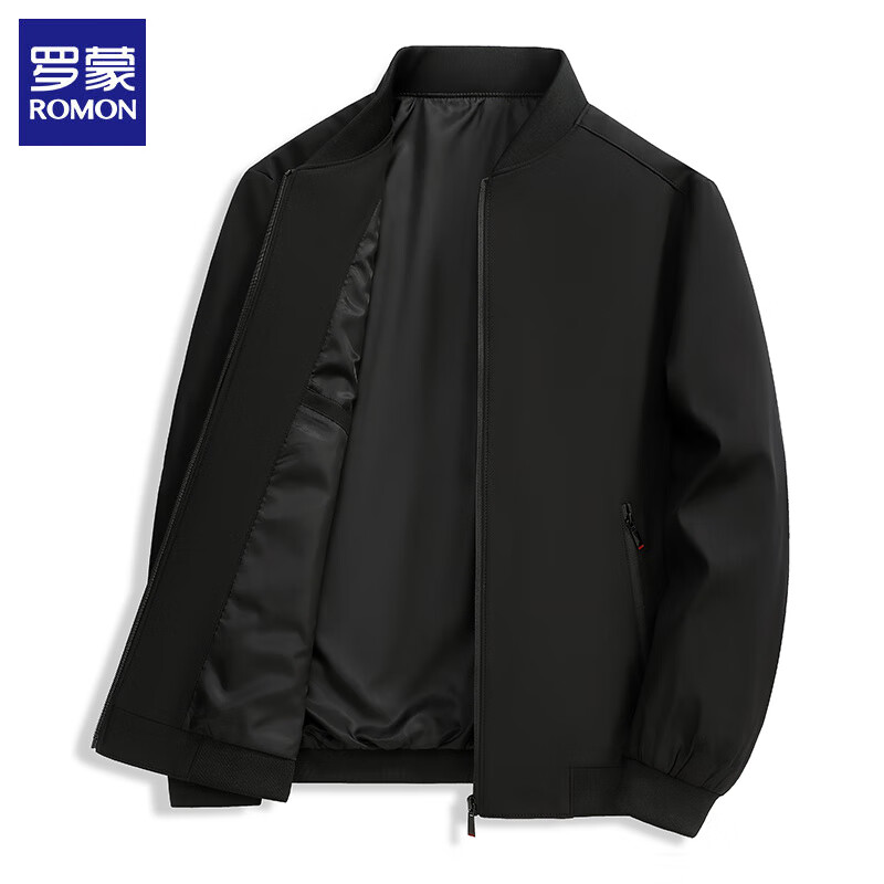 罗蒙 夹克男装棒球服上衣 黑色 2XL 75元（需用券）