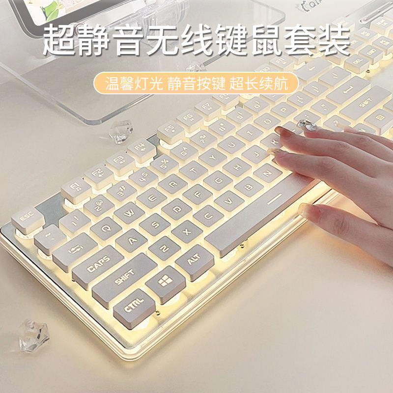 EWEADN 前行者 X7键盘无线鼠标套装超静音机械手感女生办公笔记本有线键鼠 56