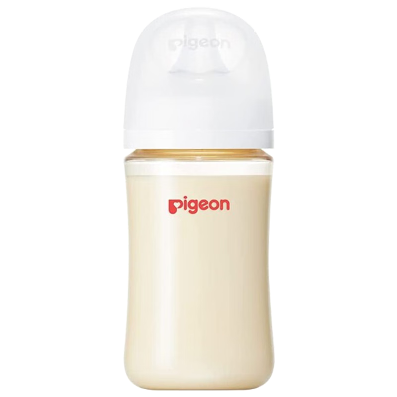 贝亲（Pigeon）婴儿PPSU奶瓶第3代 240ml 母乳质感宽口径 自带M号 65.87元（需领