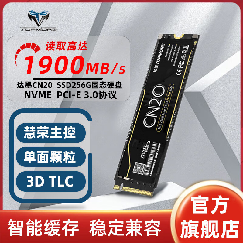 TOPMORE 达墨 CN20 M.2 NVMe固态硬盘 256GB（PCIe 3.0） ￥118.63