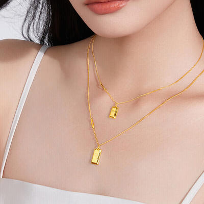 周大福f226470金砖足金项链40cm735g468145元
