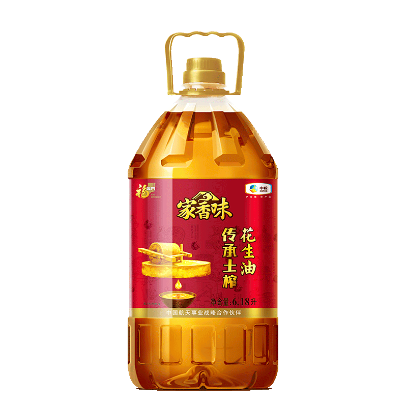 家香味 传承土榨 压榨一级花生油6.18L 食用油 中粮福临门出品 100.74元包邮