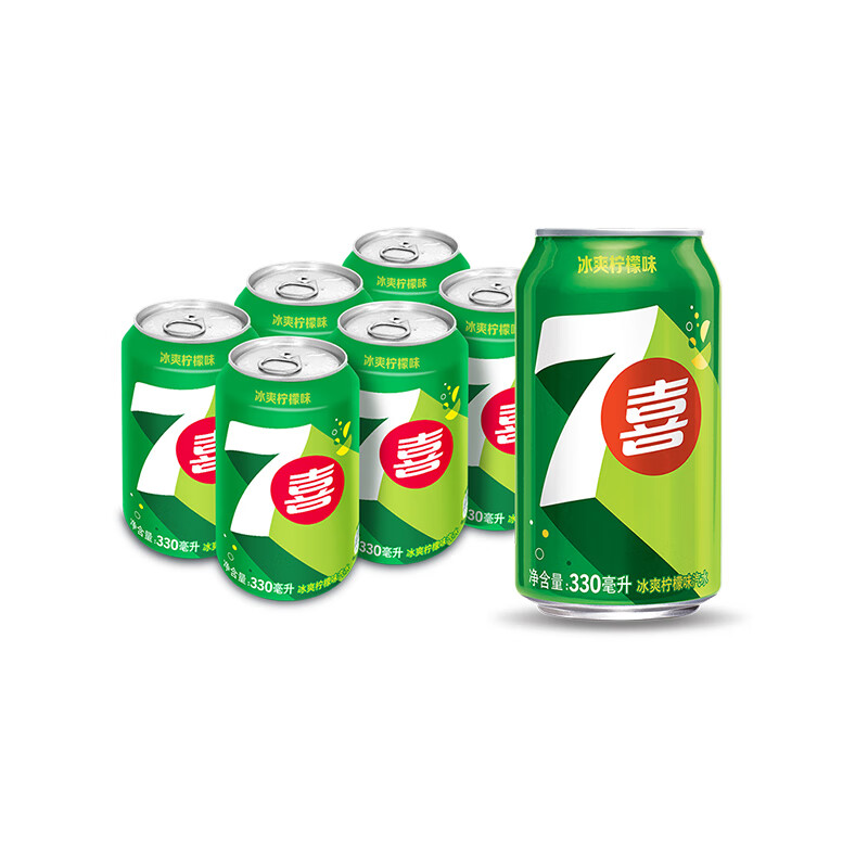 pepsi 百事 可乐 七喜7up 柠檬味碳酸饮料 330ml*6听 5.9元(需用券)