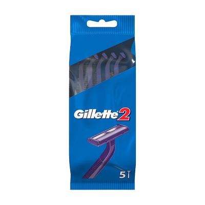 88VIP：Gillette 吉列Blue 2 便携装剃须刀 2层刀片 5个装 4.62元包邮+60个淘金币