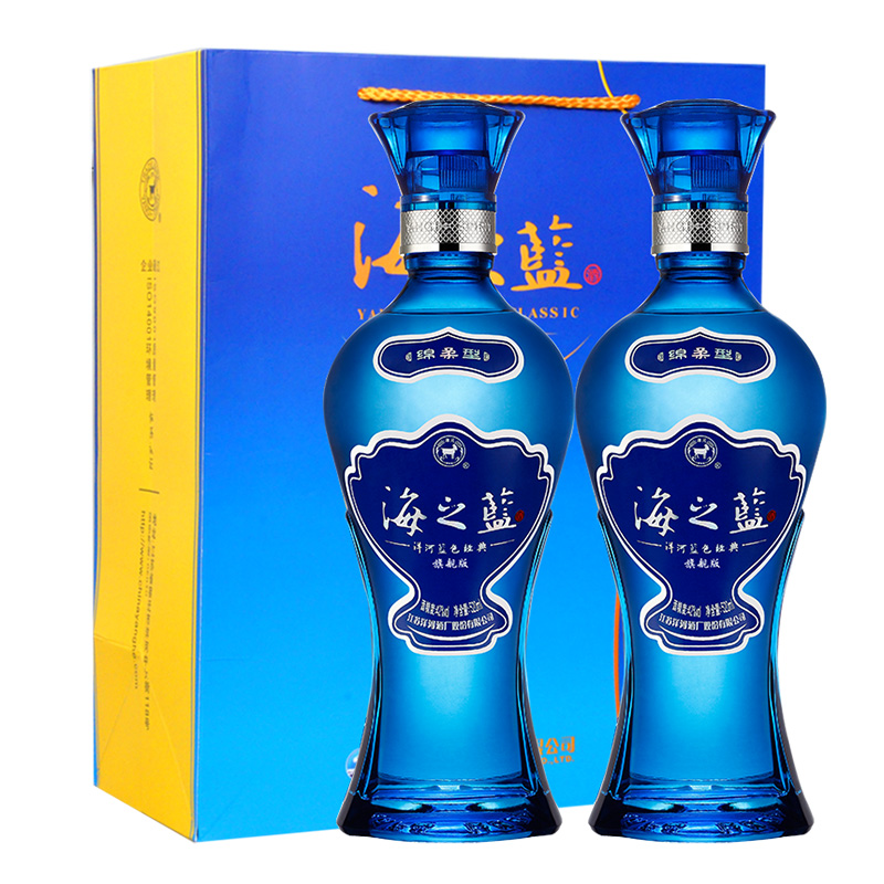 88VIP：YANGHE 洋河 海之蓝 蓝色经典 旗舰版 42%vol 浓香型白酒 520ml*2瓶 216.4元（