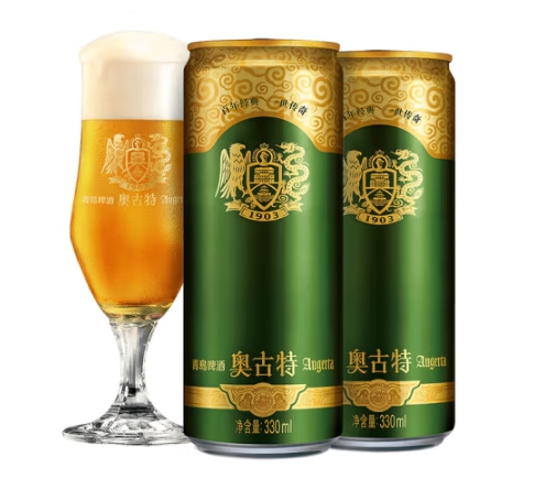 青岛啤酒 TSINGTAO 奥古特啤酒330mL 24罐 赠纯生330mL6罐（加赠特色礼袋） 90.3元