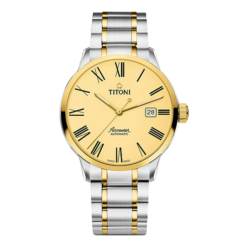 TITONI 梅花 空中霸王系列自动机芯瑞士男士钢带腕表40mm 5350.88元（需用券）