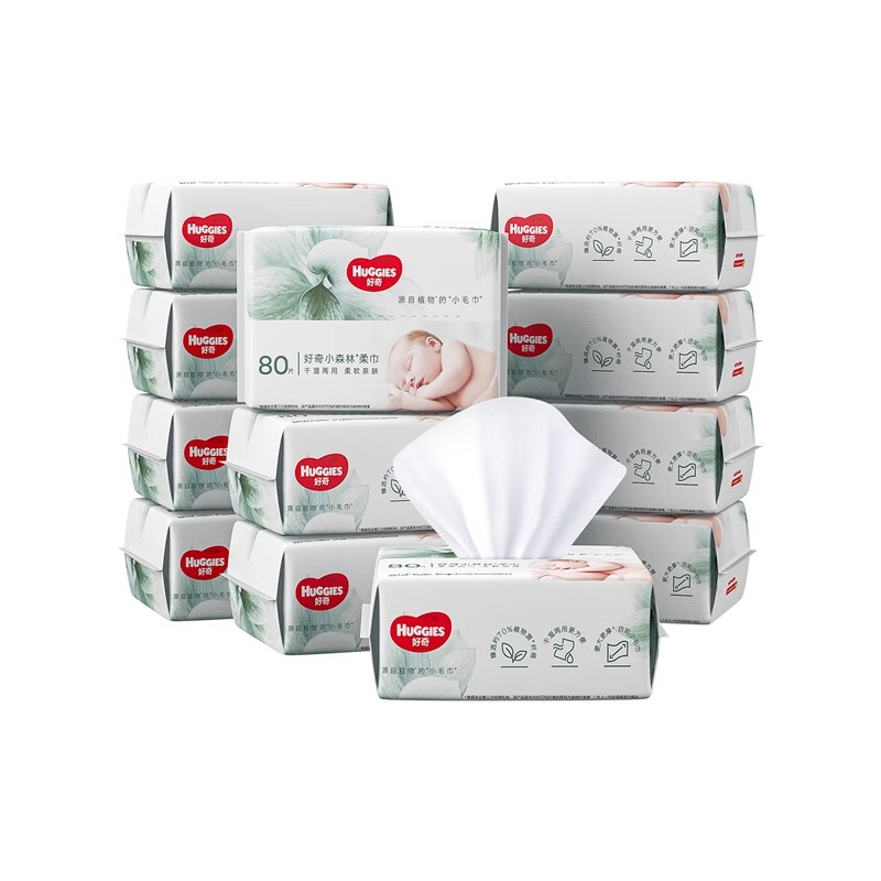 88VIP：HUGGIES 好奇 宝宝小森林柔巾 80抽*12包 36.6元（需用券，返20元猫卡后）