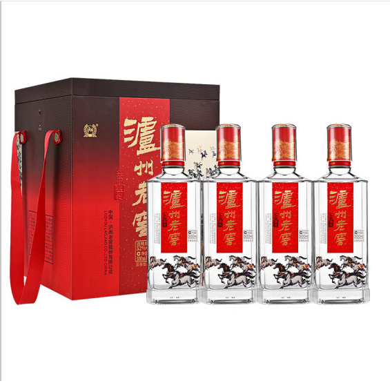 XIJIU 习酒 luzhoulaojiao/泸州老窖 52度浓香型白酒 臻传 500mL*4瓶 499元（需用券）