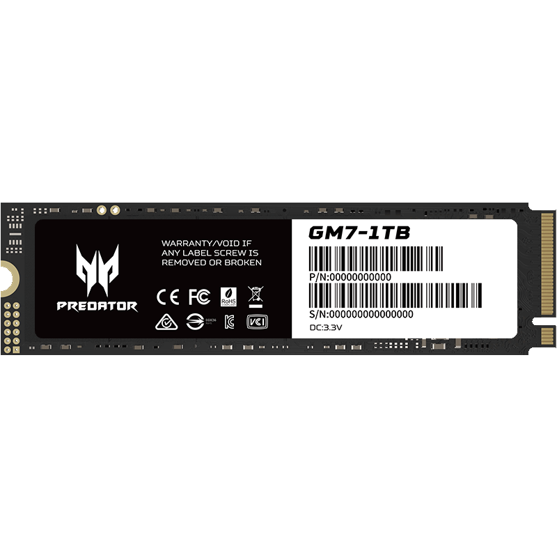 百亿补贴，plus：宏碁掠夺者 1TB SSD固态硬盘 M.2接口 NVMe协议 GM7系列｜NVMe PCIe