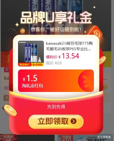 川崎 T75羽毛球 9A训练级 鸭毛鹅毛混合 3只装 12.77元+0.29元淘金币 - 86线报