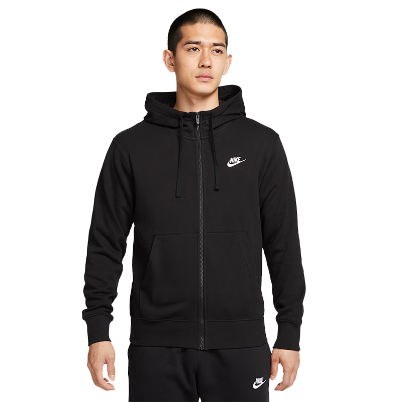 20点：NIKE 耐克 男子全长拉链开襟连帽衫 SPORTSWEAR CLUB BV2649-010 239.5元包邮