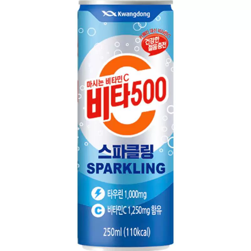 kwangdong 韩国Kwangdong维他500维c sparkling功能饮料250ml x24听 ￥39