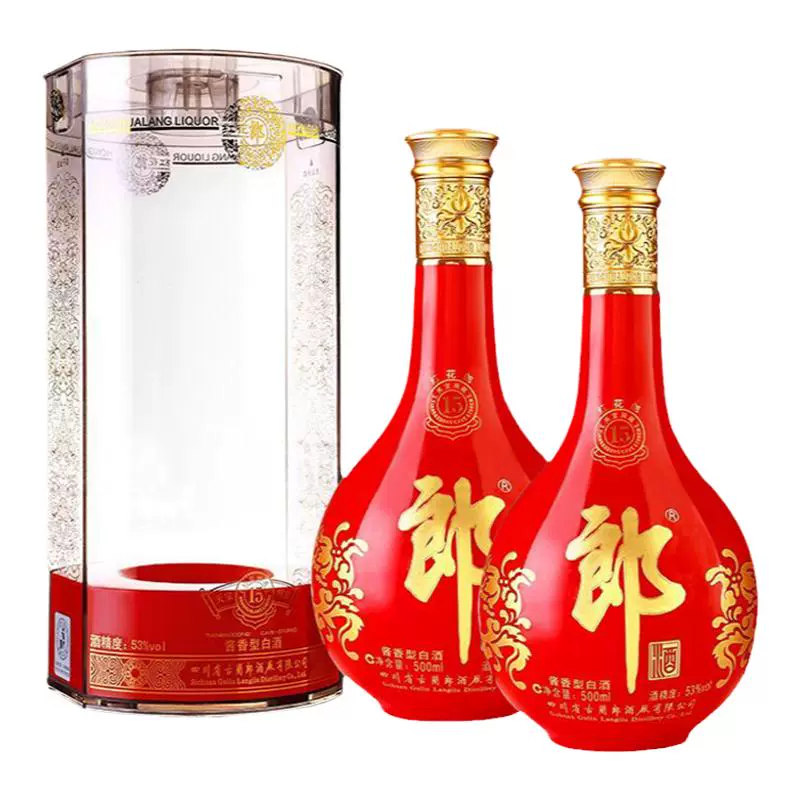 郎酒 红花郎15年 53%vol 酱香型白酒 500ml*2瓶 ￥750.76