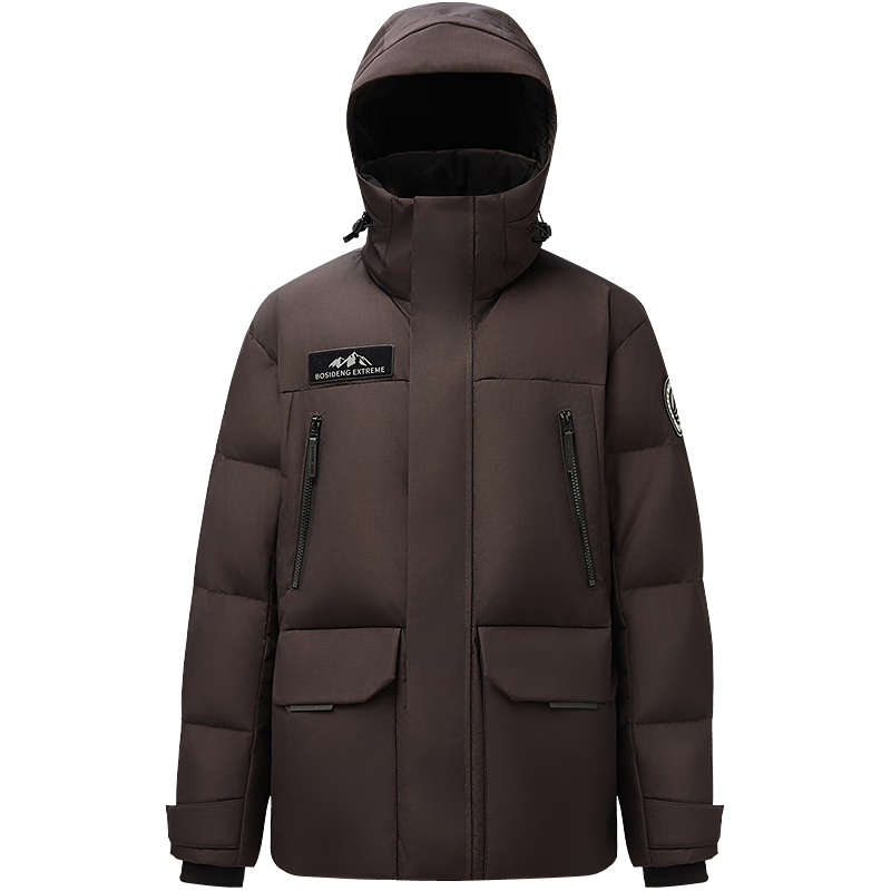 BOSIDENG 波司登 25年极寒羽绒服男女同款短款鹅绒连帽保暖外套B250242440 冻土