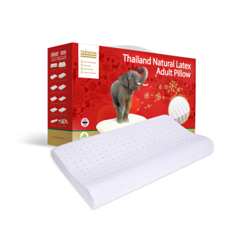 TAIPATEX Plus会员:TAIPATEX泰国原芯进口94%含量天然乳胶枕头 A类按摩枕芯 防螨抑