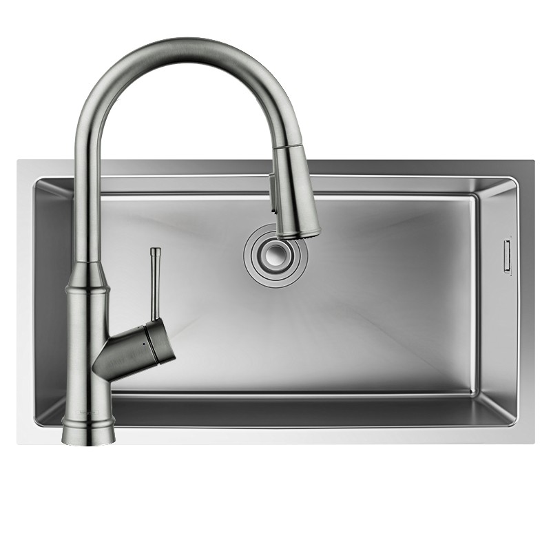 家装季：hansgrohe 汉斯格雅 43454807 抽拉龙头304不锈钢单槽 1999.6元（需用券）