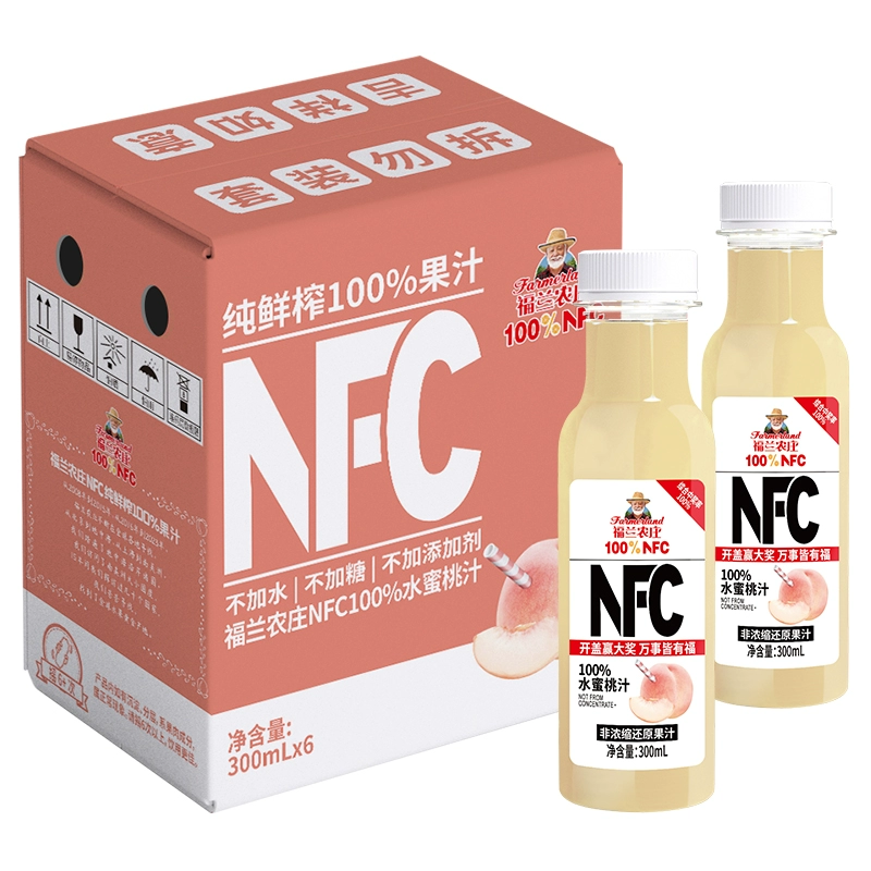 福兰农庄100NFC水蜜桃汁300ml*6瓶 券后19.9元