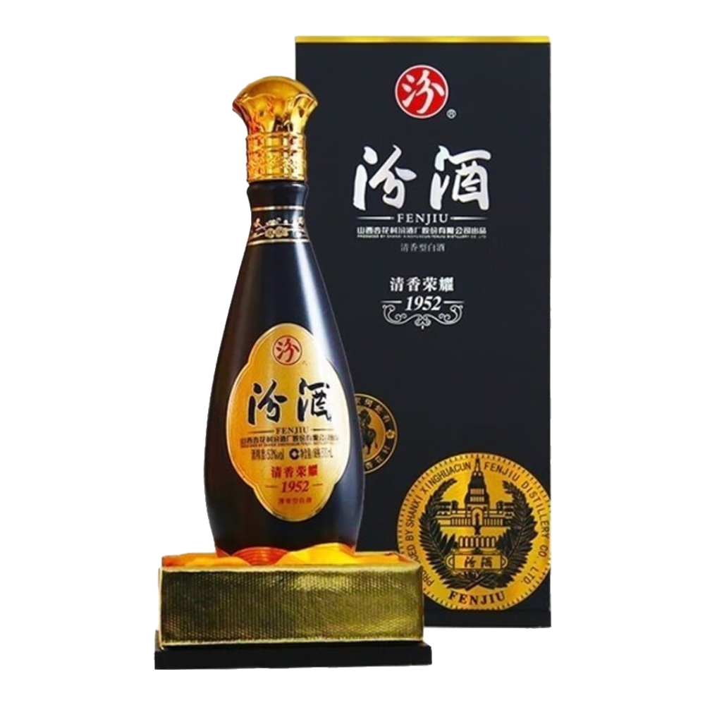 plus会员：汾酒 荣耀1952 清香型白酒 53度 500mL 礼盒装 236.61元