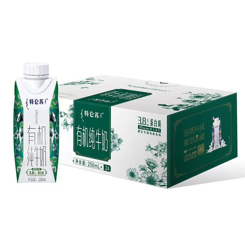 MENGNIU 蒙牛 特仑苏有机纯牛奶梦幻盖250ml×24包（6月产） ￥84