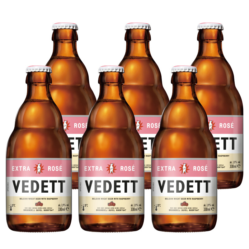 VEDETT 白熊 玫瑰红精酿啤酒 比利时原瓶进口 临期 330mL 6瓶 39元