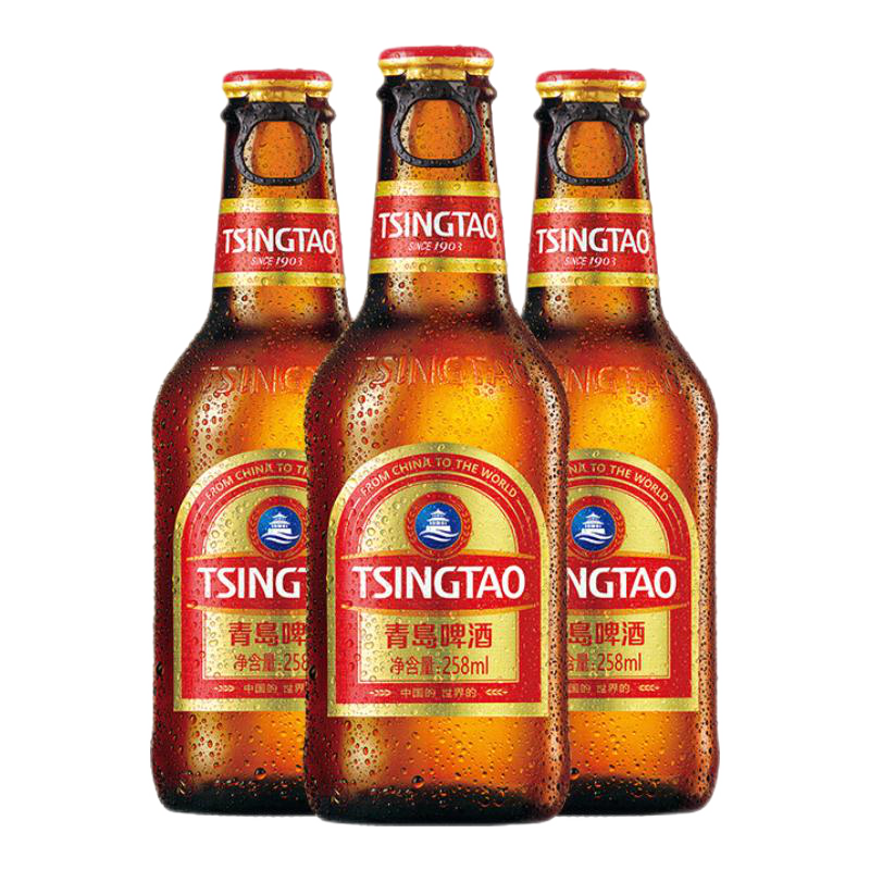 青岛啤酒 TsingTao 金质小棕金拉环 11°P 258mL 12瓶 整箱装 89.32元(需领券，合44.6