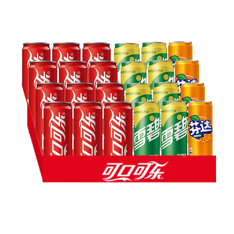 Coca-Cola 可口可乐 可乐*12+雪碧*8+芬达*4 有糖汽水 碳酸饮料 330ml*24瓶 39.9元