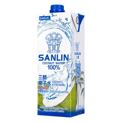 SANLIN 三麟 100﹪椰子水 1L 单瓶装 9.4元（双重优惠）