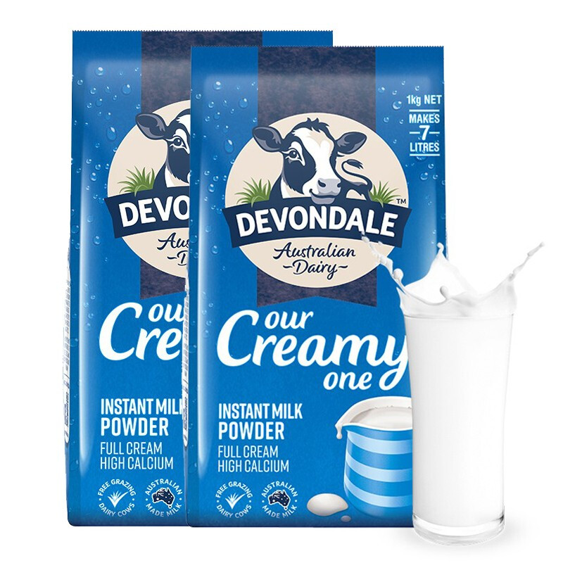 DEVONDALE 德运 全脂高钙奶粉 1kg*2 104.31元（需用券）