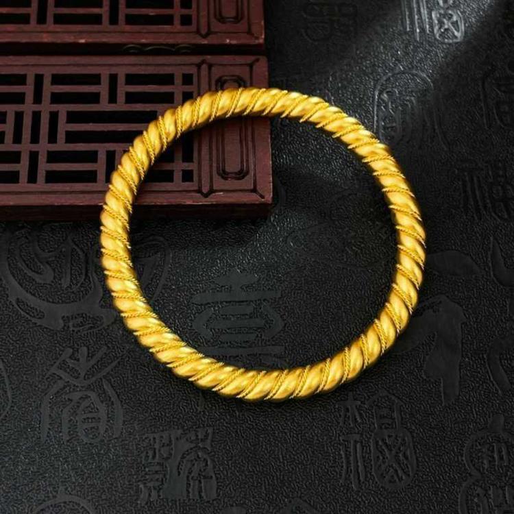 老庙黄金 老庙 老庙丨黄金纯手工实心固口手镯新中式福禄圆满花丝绕线麻花手镯 100179.99元 - 清风线报