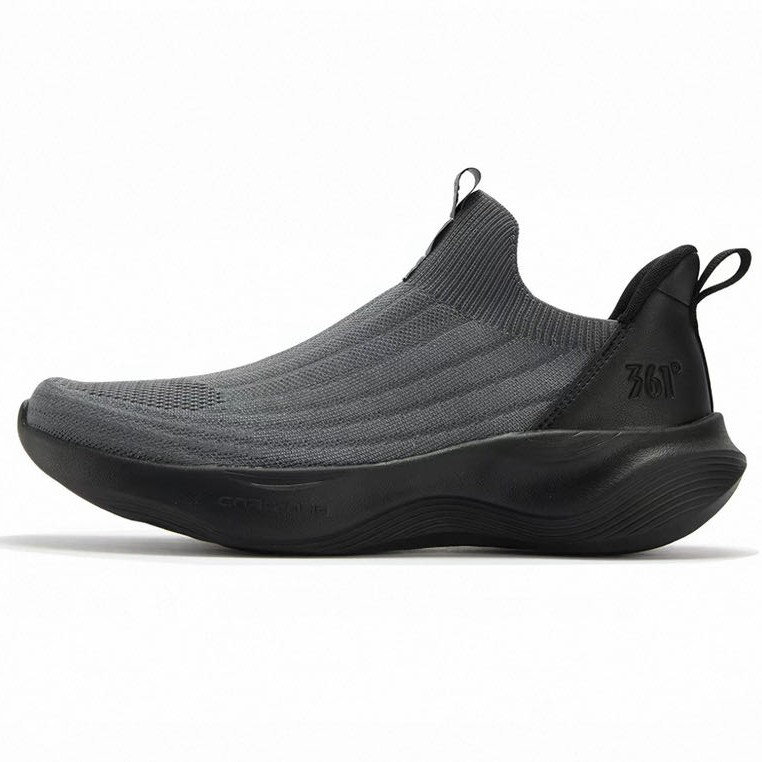 361° Q弹超系列 黑武士 男款超轻透气一脚蹬减震跑鞋 672542215 77.25元（需用券