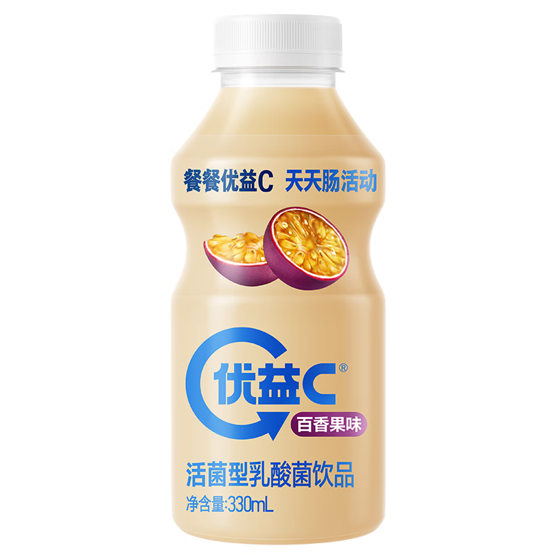 MENGNIU 蒙牛 优益C活菌型乳酸菌饮品冷藏饮料百香果味330ml 12瓶 29.9元