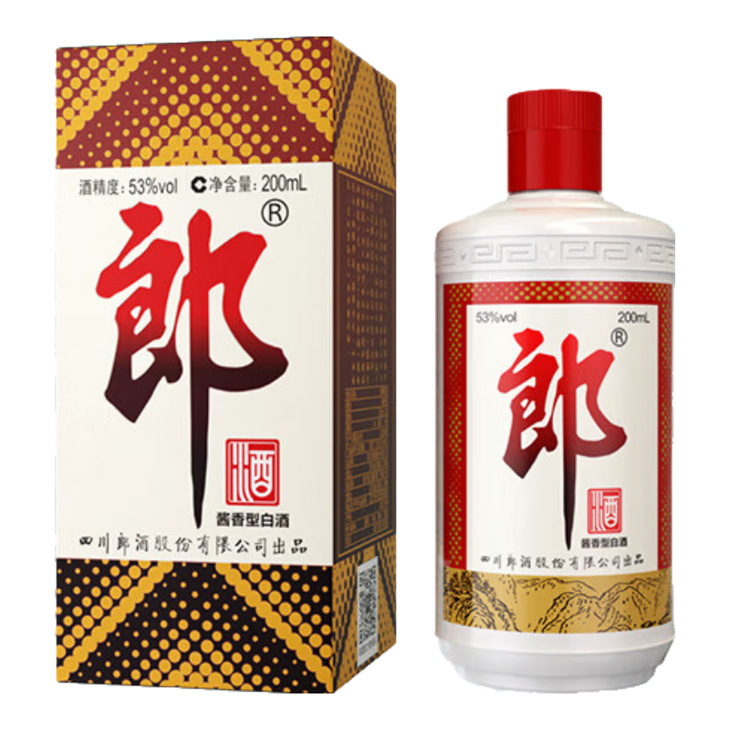 PLUS会员：郎酒 郎牌郎酒 53度 酱香型白酒 200mL 单瓶装 90.09元包邮