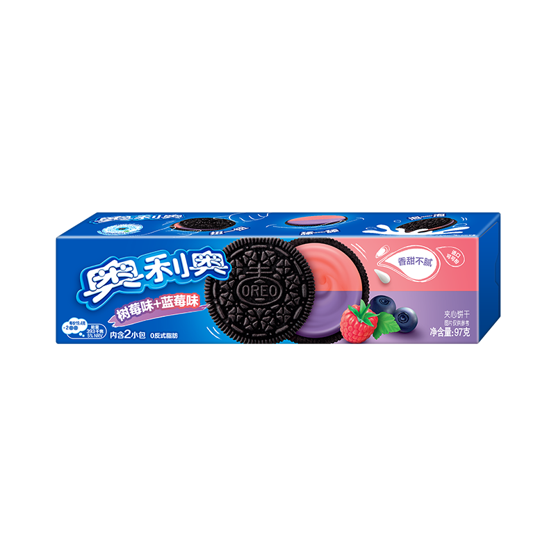PLUS会员：奥利奥 缤纷双果味夹心饼干 蓝莓味+树莓味 97g 1.9元（需领券）