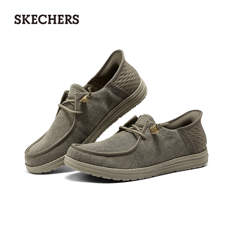 SKECHERS 斯凯奇 男士一脚蹬帆布鞋 210952 卡其色/KHK 42.5 669元（需用券）