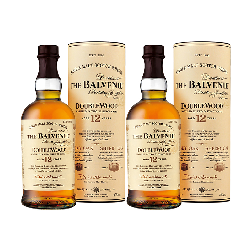 THE BALVENIE 百富 Balvenie 百富 12年 双桶 单一麦芽 苏格兰威士忌 700ml×2瓶 910.1