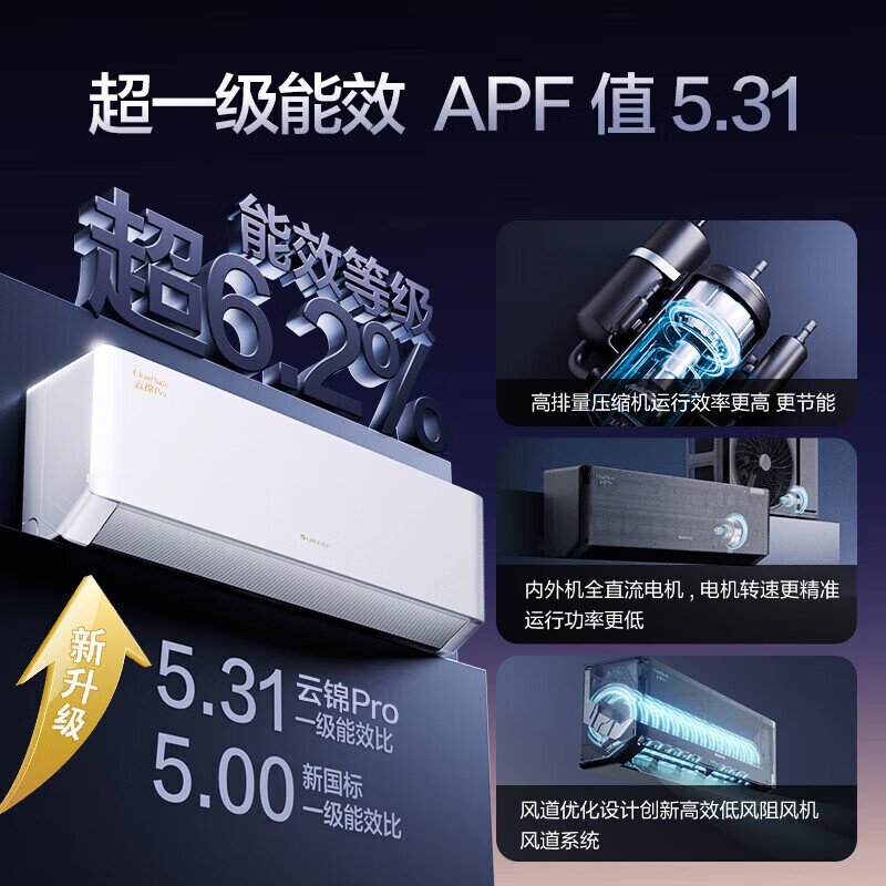 格力 云锦pro 大1匹 云锦三代升级款 2209.2元